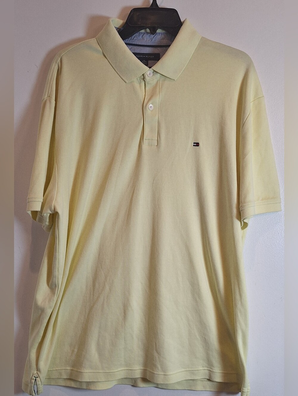 Tommy Hilfiger Classic Fit Yellow‎ Polo Shirt Men's Size XL Short Sleeve